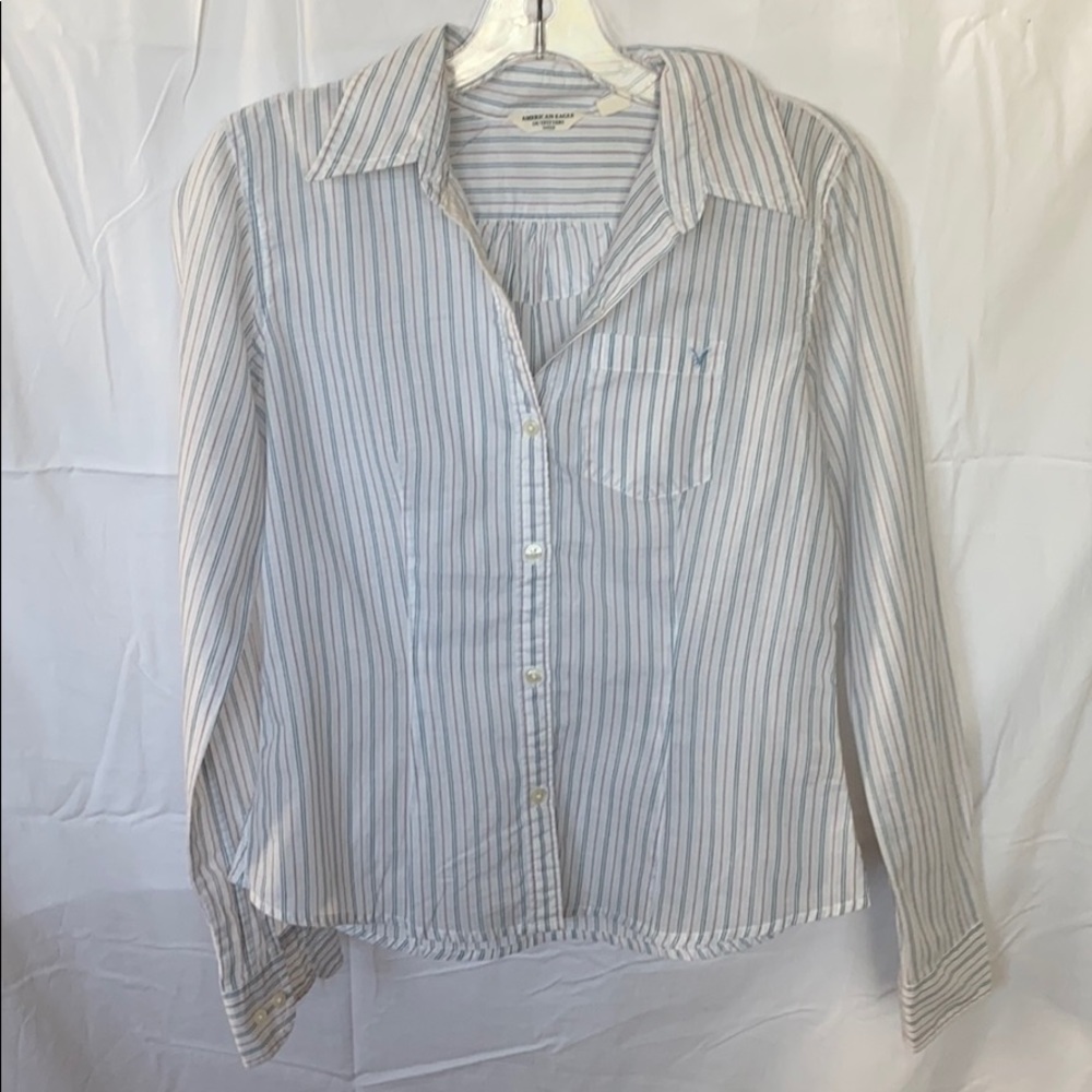 American Eagle sz 0 striped button down shirt